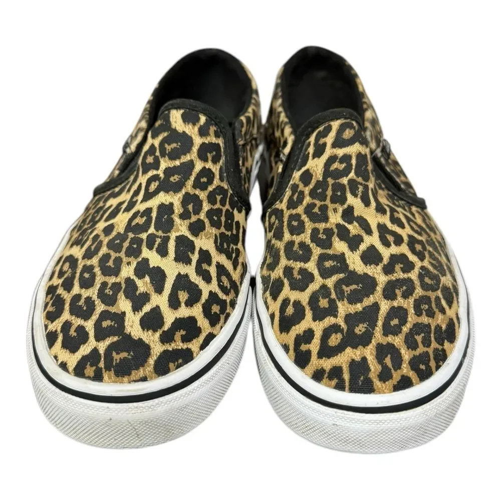 Vans Women's Leopard Classic Asher Canvas Slip-on Sneakers 6 - Picture 4 of 6